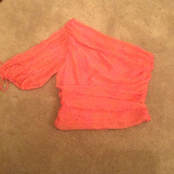 Amanda Uprichard Bubble Pink One-Shoulder Top - Picture 2 of 8